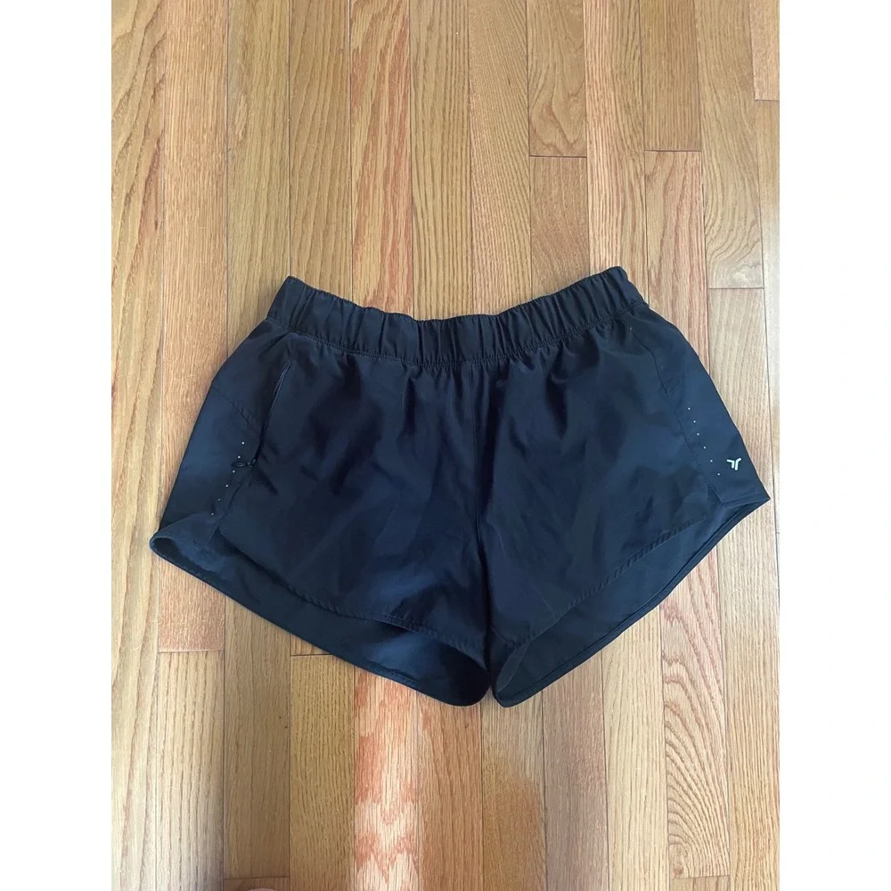 Old Navy Active Womens Black Quick Dry Running Shorts Size M Zipper Pocket Liner